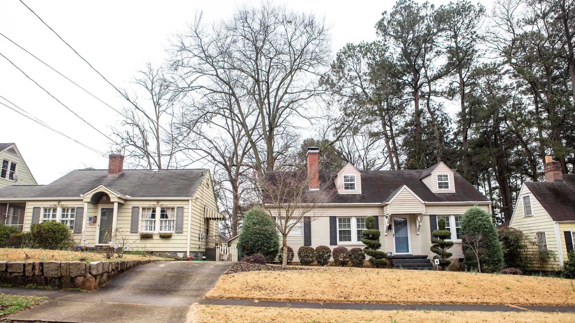 Atlanta neighborhood aerial view showing dense housing associated with higher bed bug rates