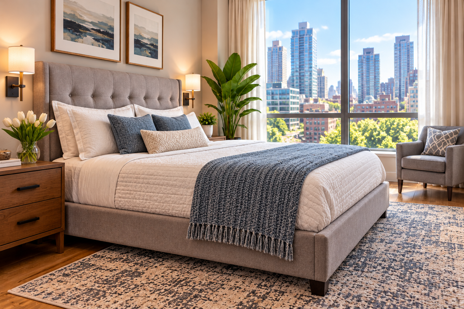 Clean Atlanta bedroom after professional bed bug treatment