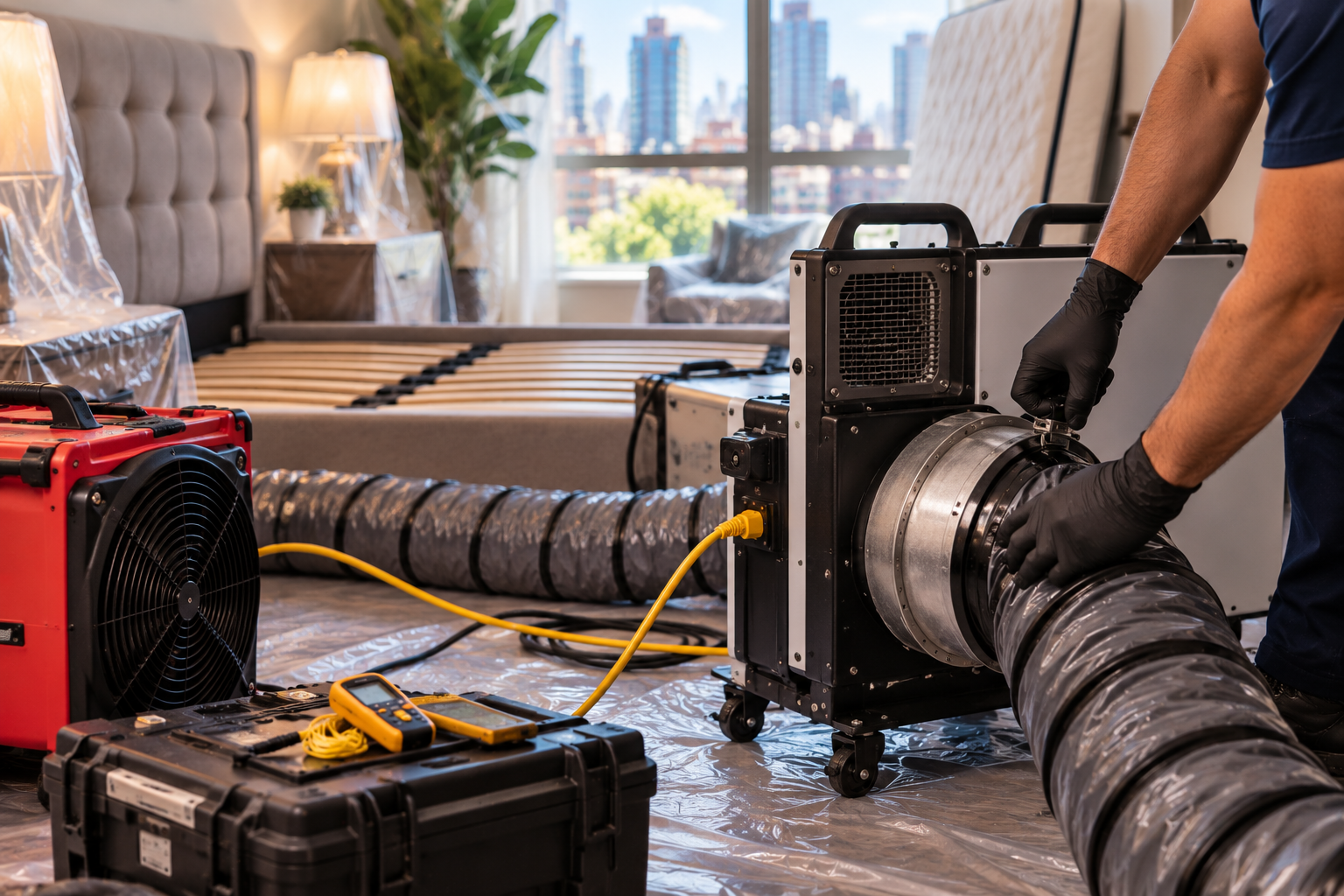 Bed bug heat treatment equipment staging Atlanta home